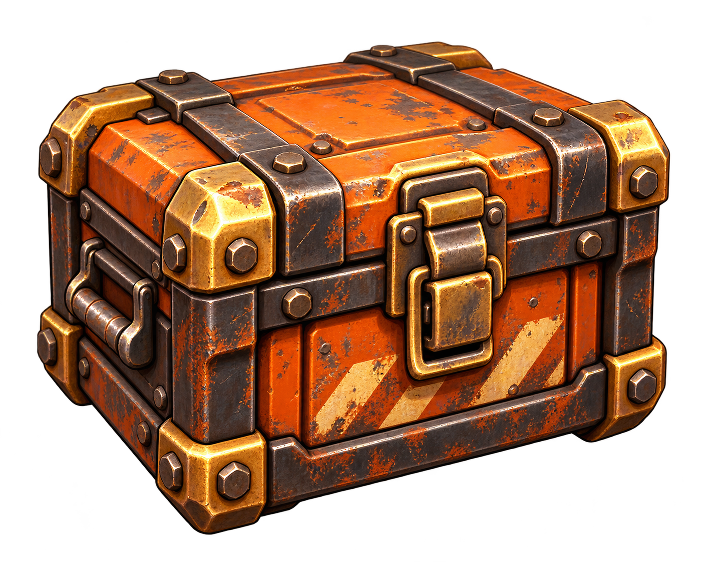 Rusty steel salvage reward crate